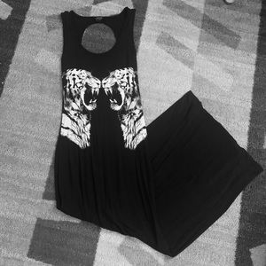 Tiger Graphic Long Dress